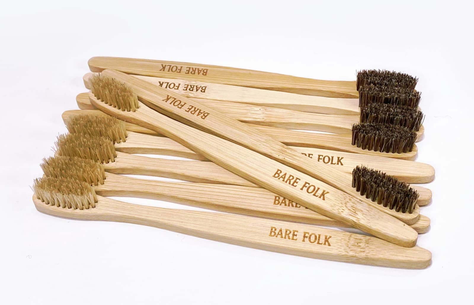 Brosses à dents en bambou à poils naturels de Bare Folk